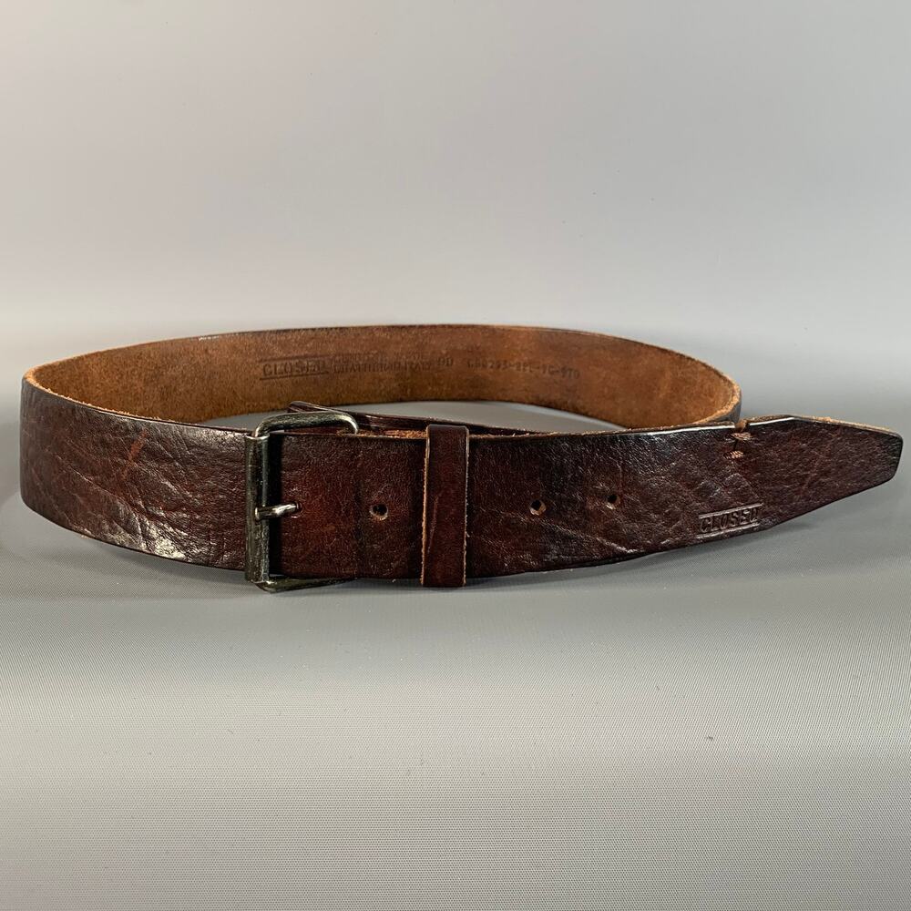 CLOSED Size 36 Brown Textured Leather Belt